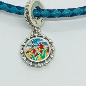 ✨✨Pandora Custom De Zwaan Windmill and Tulip Field Charm
